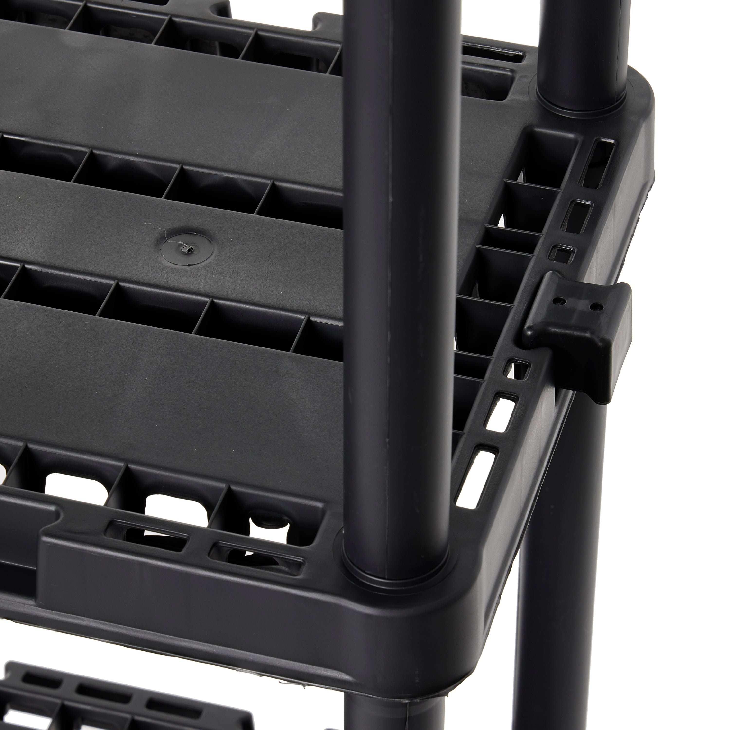 Gracious Living 4 Shelf Knect-A-Shelf Solid Light Duty Storage Unit, Black 3 Pck - VMInnovations
