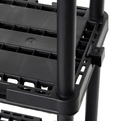 Gracious Living 4 Shelf Knect-A-Shelf Solid Light Duty Storage Unit, Black 3 Pck - VMInnovations