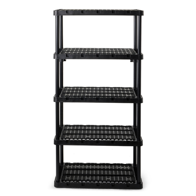 Gracious Living 5 Shelf Knect-A-Shelf Heavy Duty Storage Unit, Black (Used)