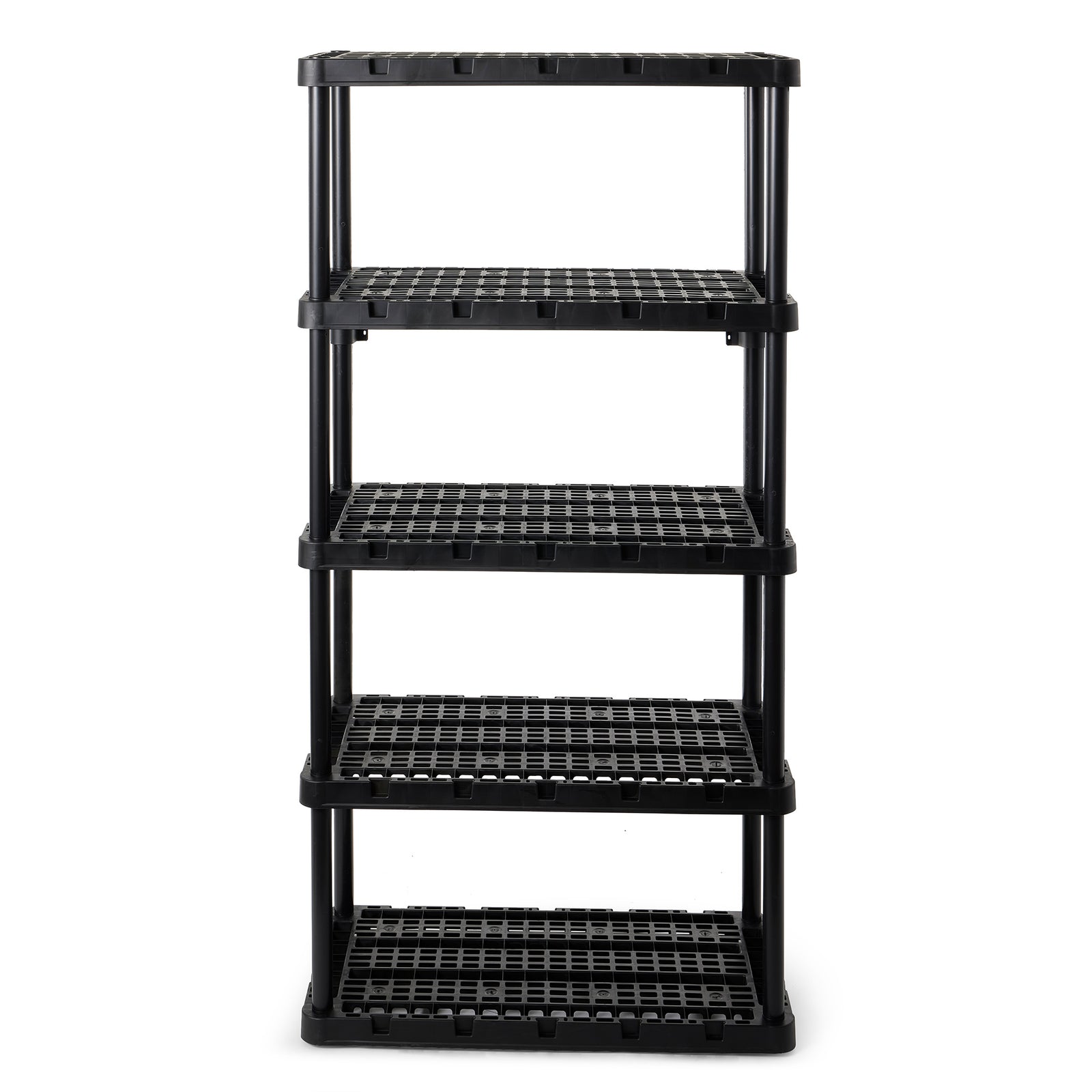 Gracious Living 5 Shelf Knect-A-Shelf Heavy Duty Storage Unit, Black (Open Box) - VMInnovations
