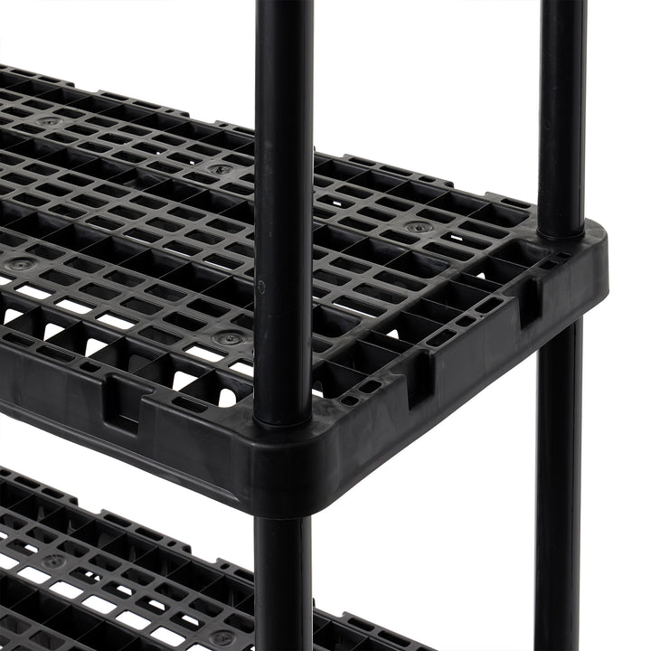 Gracious Living 5 Shelf Knect-A-Shelf Ventilated Heavy Duty Storage, Black 2Pack