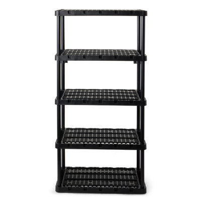 Gracious Living 5 Shelf Knect-A-Shelf Ventilated Heavy Duty Storage, Black 3Pack - VMInnovations