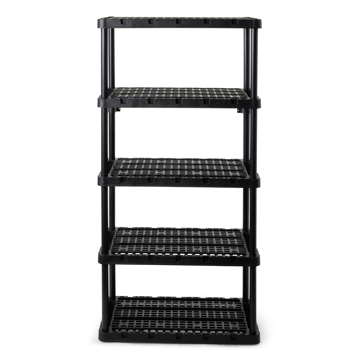 Gracious Living 5 Shelf Knect-A-Shelf Ventilated Heavy Duty Storage, Black 3Pack