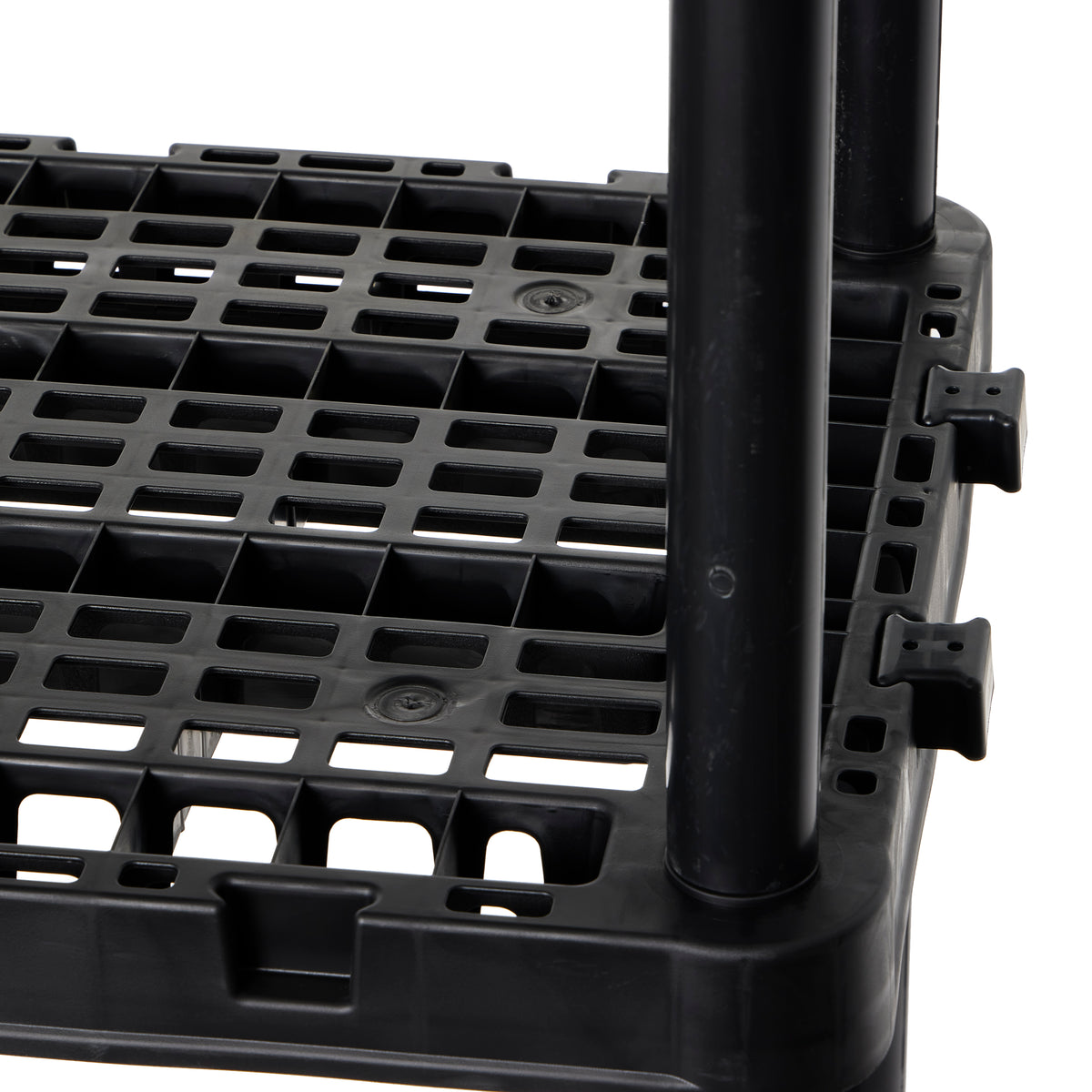 Gracious Living 5 Shelf Knect-A-Shelf Ventilated Heavy Duty Storage, Black 4Pack