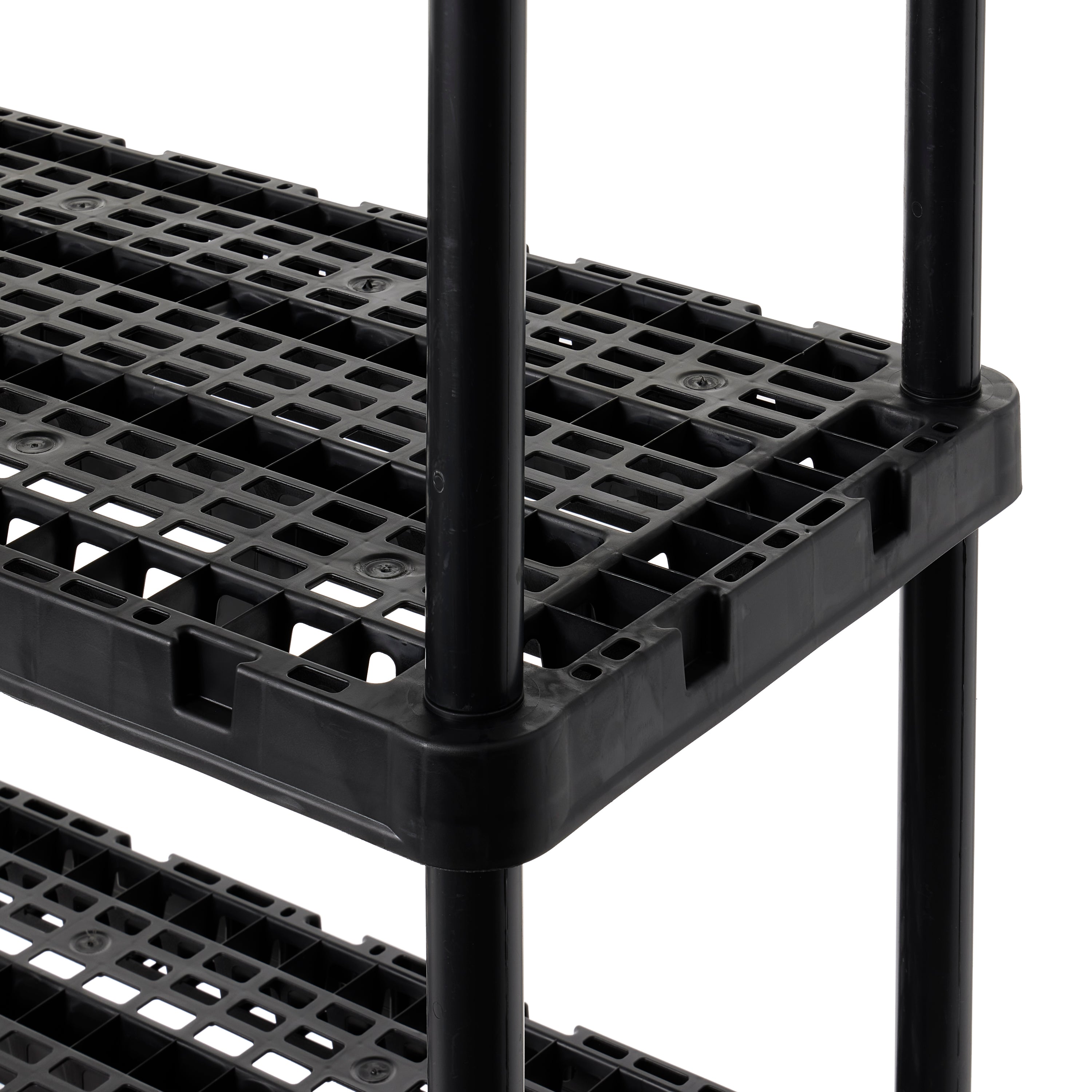 Gracious Living 5 Shelf Knect-A-Shelf Ventilated Heavy Duty Storage, Black 3Pack - VMInnovations