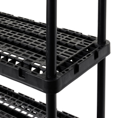 Gracious Living 5 Shelf Knect-A-Shelf Ventilated Heavy Duty Storage, Black 3Pack - VMInnovations