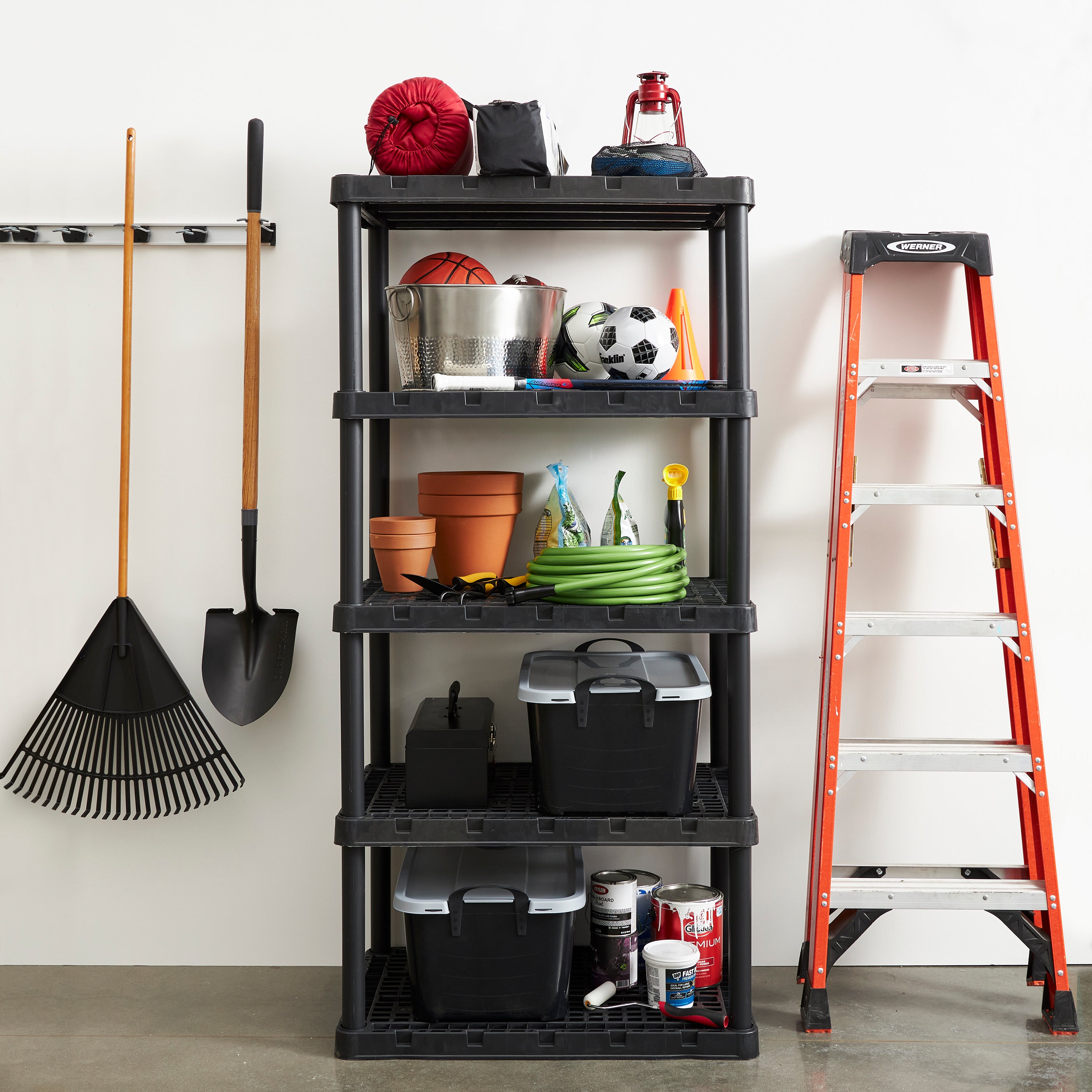 Gracious Living 5 Shelf Knect-A-Shelf Ventilated Heavy Duty Storage, Black(Used) - VMInnovations