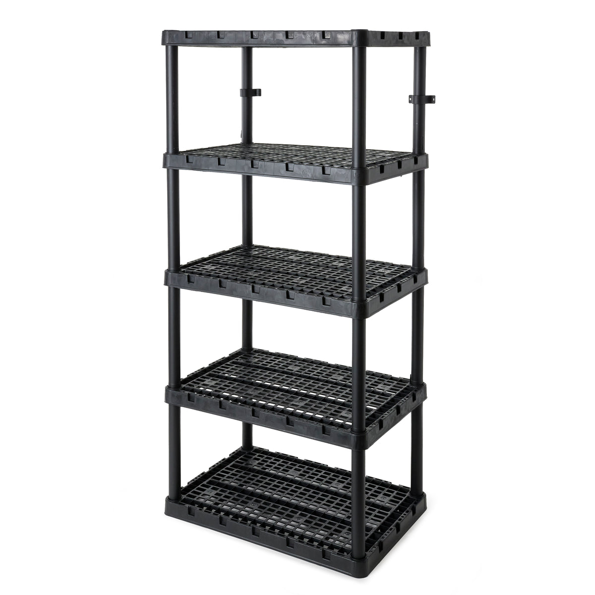 Gracious Living 5 Shelf Knect-A-Shelf Ventilated Heavy Duty Storage, Black 3Pack