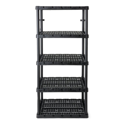 Gracious Living 5 Shelf Knect-A-Shelf Ventilated Heavy Duty Storage, Black(Used)