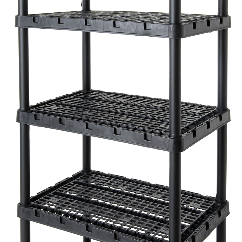 Gracious Living 5 Shelf Knect-A-Shelf Heavy Duty Storage, Black(Open Box)