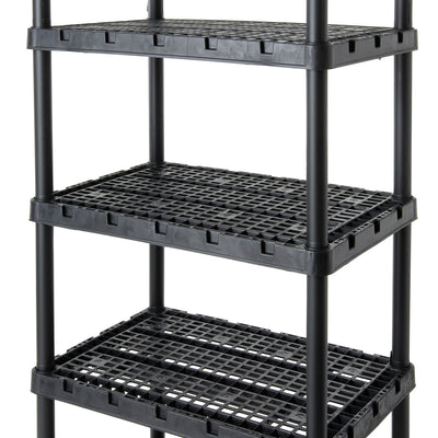 Gracious Living 5 Shelf Knect-A-Shelf Ventilated Heavy Duty Storage, Black(Used)