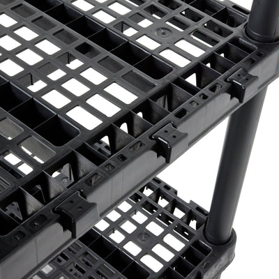 Gracious Living 5 Shelf Knect-A-Shelf Ventilated Heavy Duty Storage, Black(Used) - VMInnovations