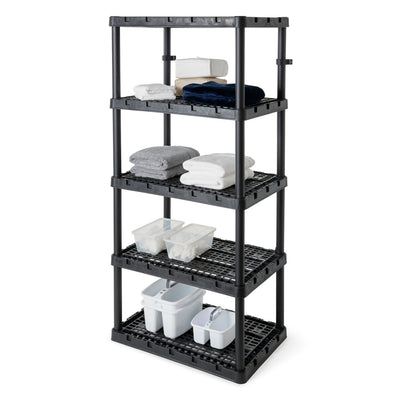 Gracious Living 5 Shelf Knect-A-Shelf Ventilated Heavy Duty Storage, Black(Used) - VMInnovations