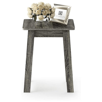Furinno Beginning Sturdy Wood Rectangle Flat Top Home Decor End Table, Oak Grey
