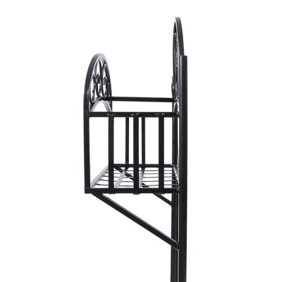 Liberty Garden 5-Prong Gauge Steel Scroll Water Hose Stand w/ Shelf (Open Box) - VMInnovations