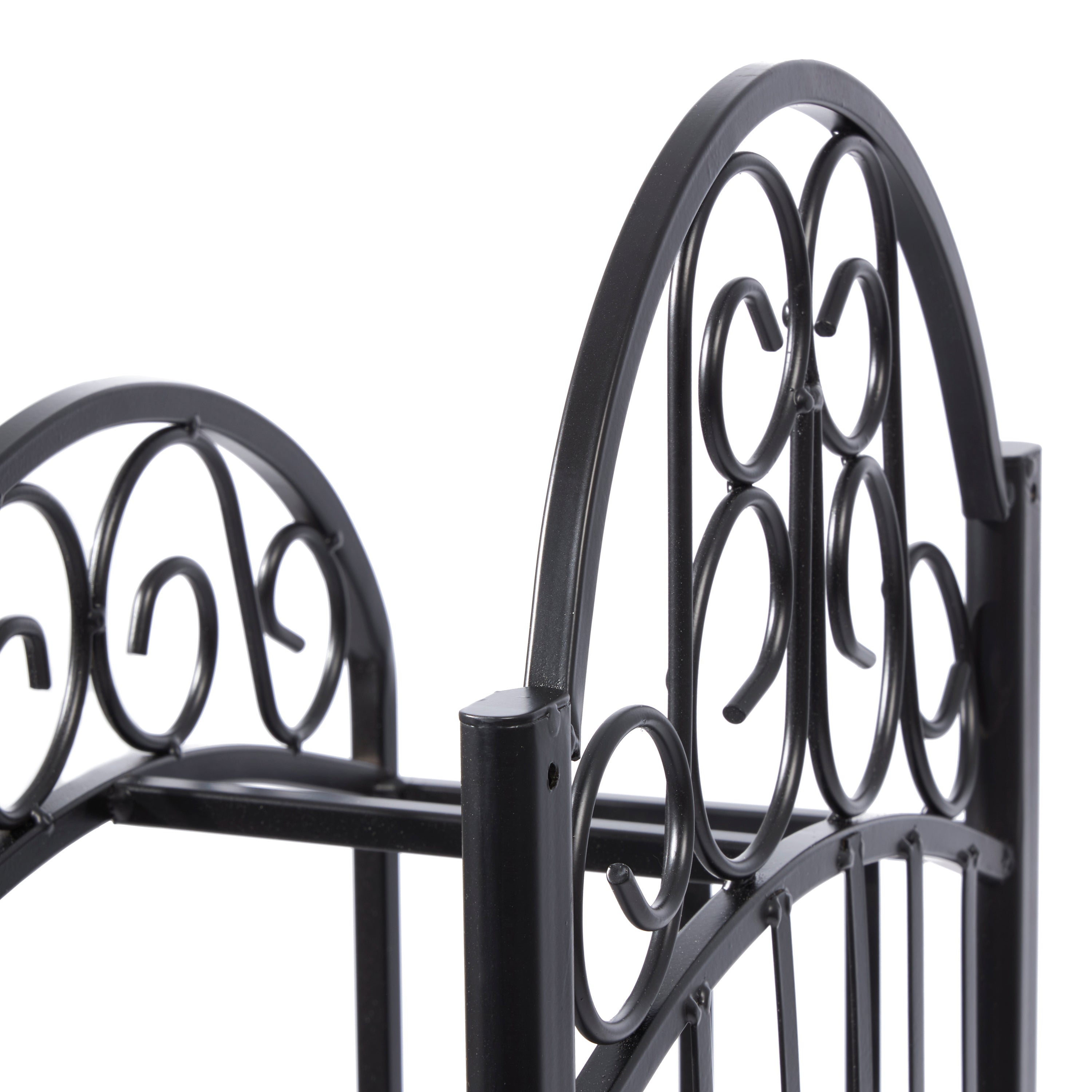 Liberty Garden 5-Prong Gauge Steel Scroll Water Hose Stand w/ Shelf (Open Box) - VMInnovations