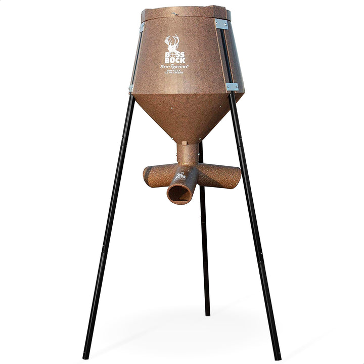 Boss Buck 200 Pound Tripod Game Deer Corn and Protein Pellet Feeder (Open Box)