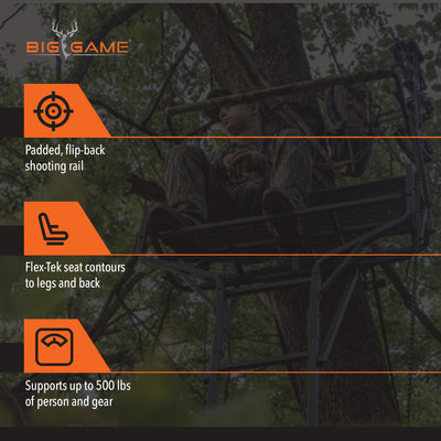Big Game Guardian DXT Lightweight2 Hunter Tree Ladder Stand, 18 Foot (For Parts)