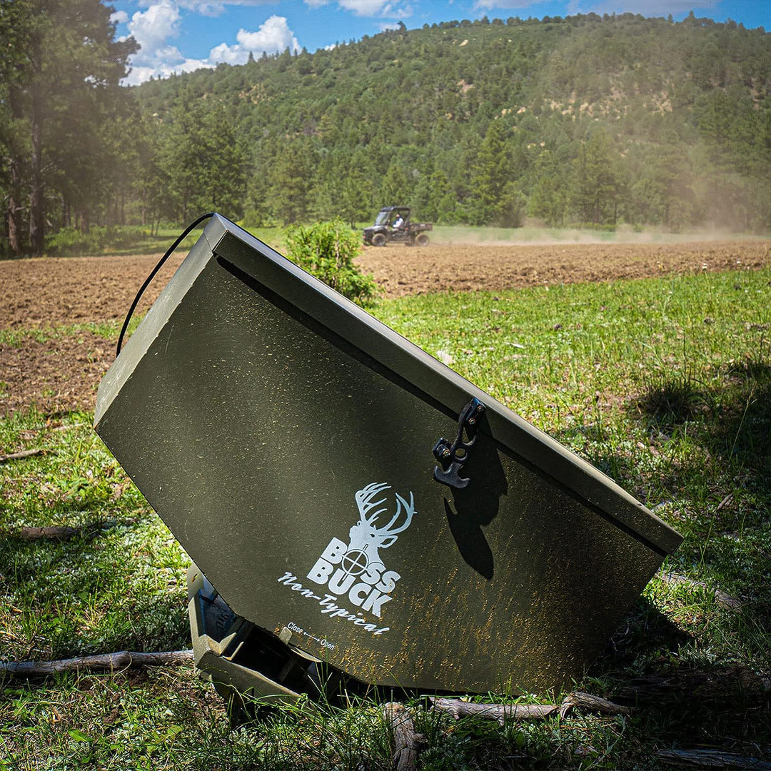 Boss Buck 80-Pound Capacity Non-Typical ATV Feed Spreader and Seeder (Open Box) - VMInnovations
