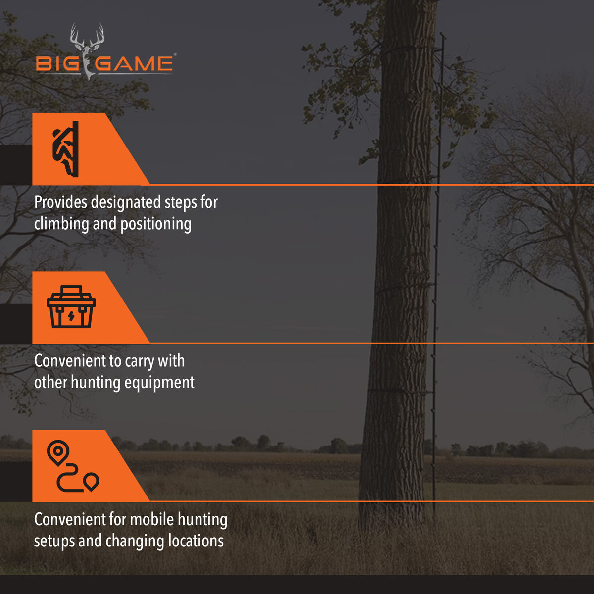 Big Game Quick Stick Climbing Sticks, Tree Climbing Hunting Gear for Deer Stands