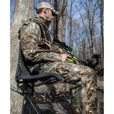 Hawk Kickback LVL Hang-On Tree Stand with Leg Extension Footrest, Black (2 Pack)