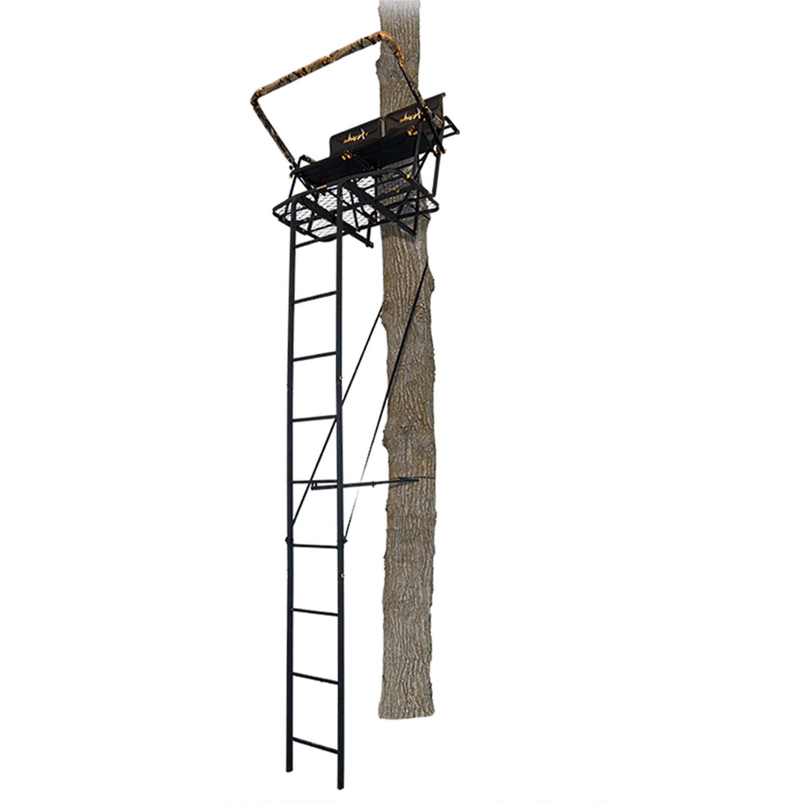 Muddy Rebel 2.5 17 FT Adjustable 2 Person Hunting Ladder Tree Stand(Open Box) - VMInnovations