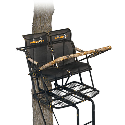 Muddy Rebel 2.5 17 FT Adjustable 2 Person Hunting Ladder Tree Stand(Open Box)