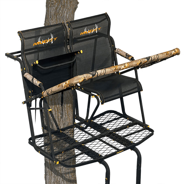 Muddy Rebel 2.5 17 FT Adjustable 2 Person Hunting Ladder Tree Stand(Open Box)