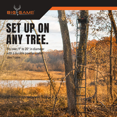 Big Game Warrior DXT 17 Foot 1 Person Deer Hunting Ladder Climbing Tree Stand