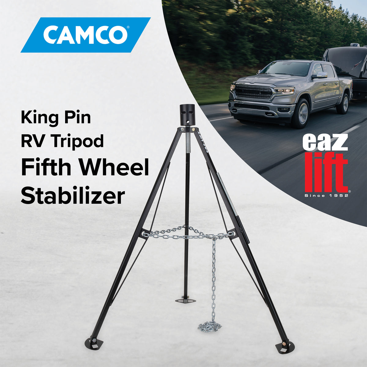 EAZ LIFT King Pin 5th Wheel Stabilizer Tripod Jack, 38.5 to 50 Inches(For Parts)