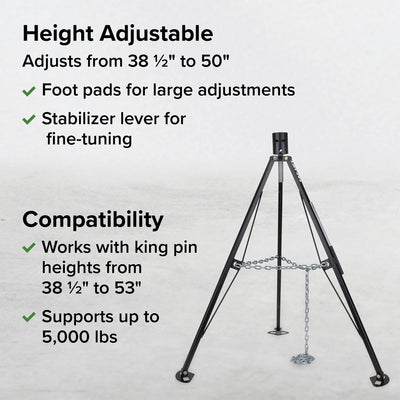 EAZ LIFT King Pin 5th Wheel Stabilizer Tripod Jack, 38.5 to 50 Inches(For Parts)