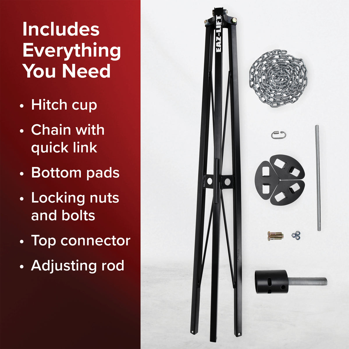 EAZ LIFT King Pin 5th Wheel Stabilizer Tripod Jack, 38.5 to 50 Inches(For Parts)