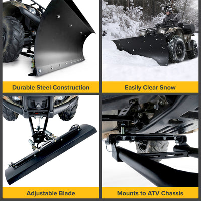 Black Boar 66016 ATV/UTV Adjustable 48" Long Snow Plow Implement Kit (Open Box)