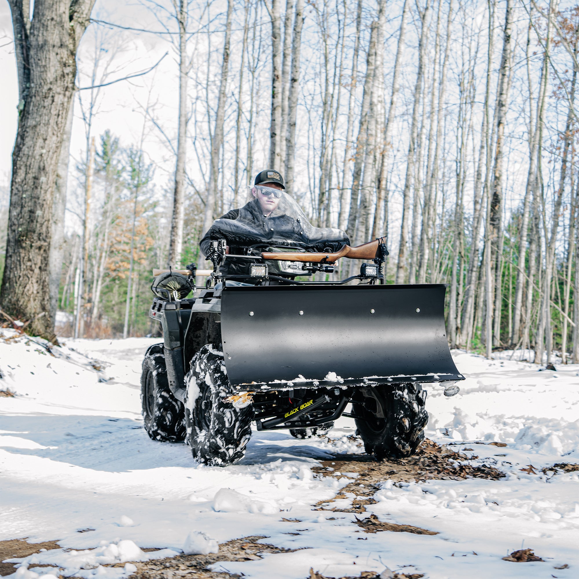 Black Boar 66016 ATV/UTV Adjustable 48" Long Snow Plow Implement Kit (Damaged)