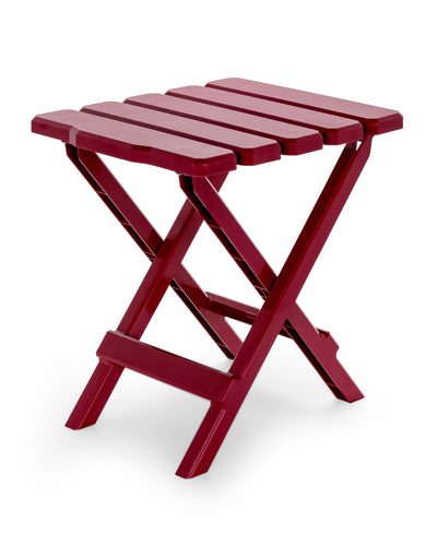 Camco Outdoor Camping Regular Adirondack Plastic Folding Side Table, Red (Used)