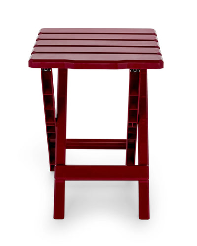 Camco 51684 Outdoor Camping Regular Adirondack Plastic Folding Side Table, Red