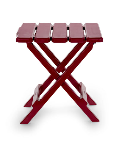 Camco Outdoor Camping Regular Adirondack Plastic Folding Side Table, Red (Used)