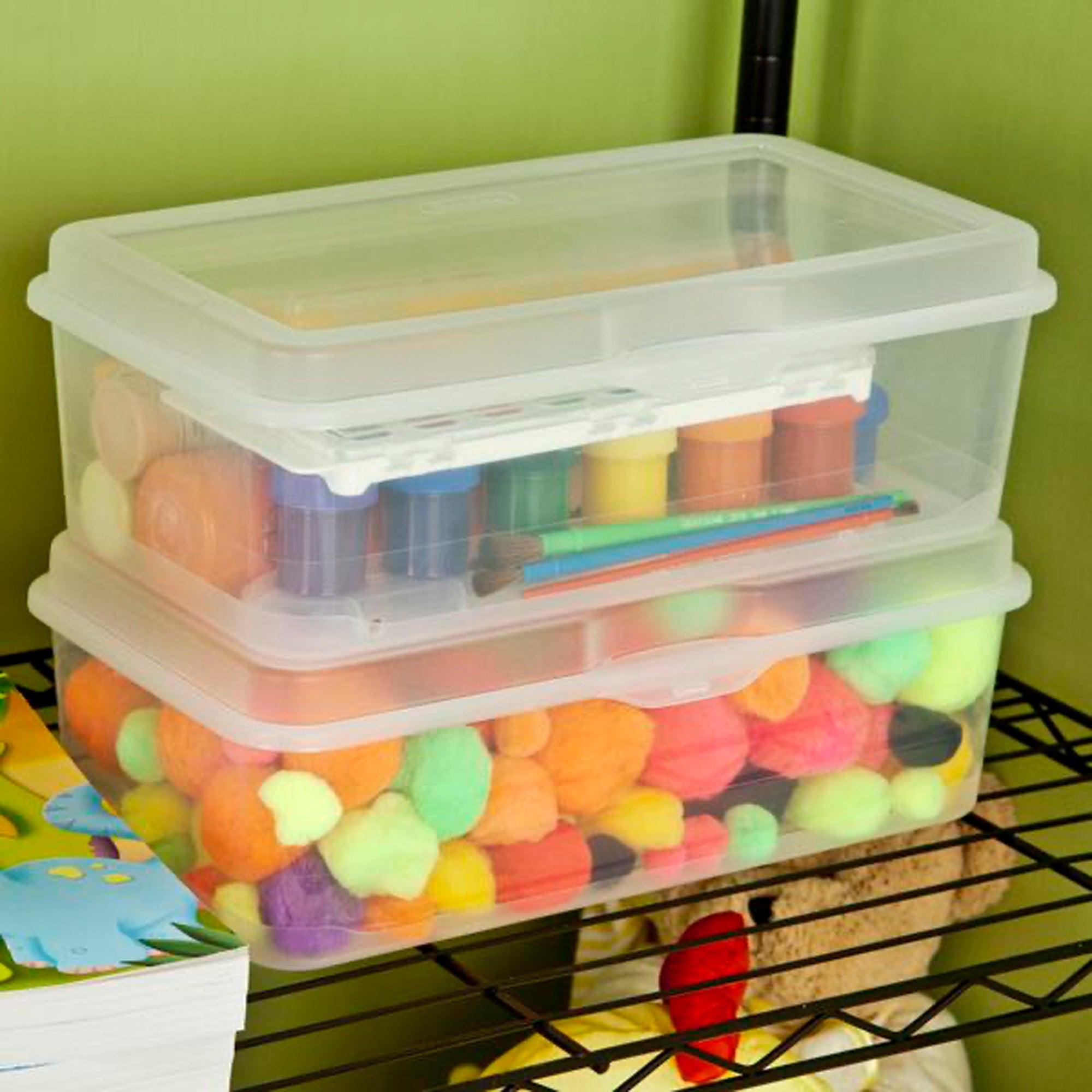 Sterilite Plastic Stacking FlipTop Latching Storage Box Container, Clear 48 Pack - VMInnovations