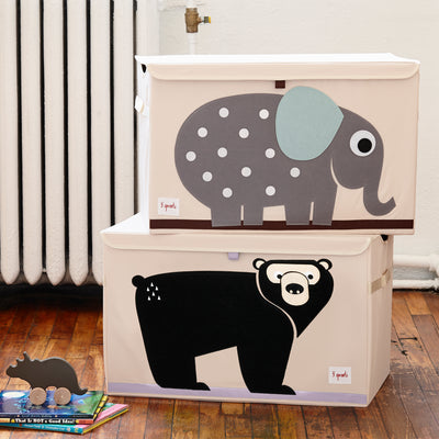 3 Sprouts UTCBEA Collapsible Toy Chest Storage Bin for Kids Playroom, Bear