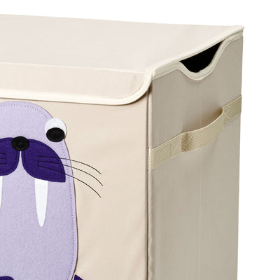3 Sprouts Collapsible Toy Chest Storage Bin for Kids Playroom, Walrus (Used)