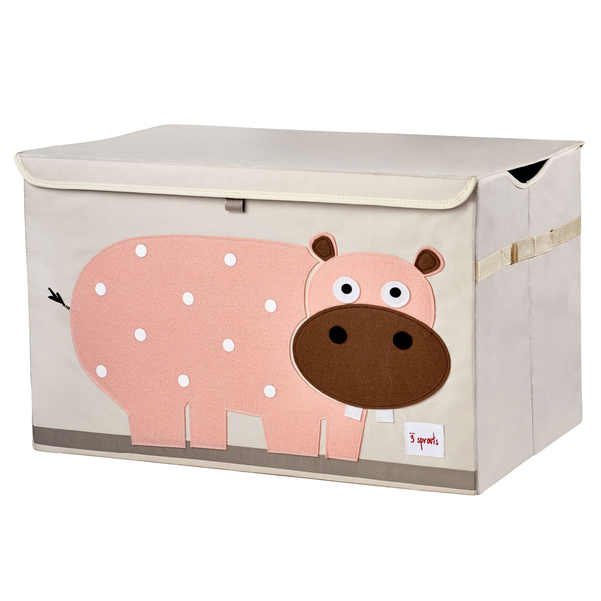 3 Sprouts UTCHIP Collapsible Toy Chest Storage Bin for Kids Playroom, Hippo