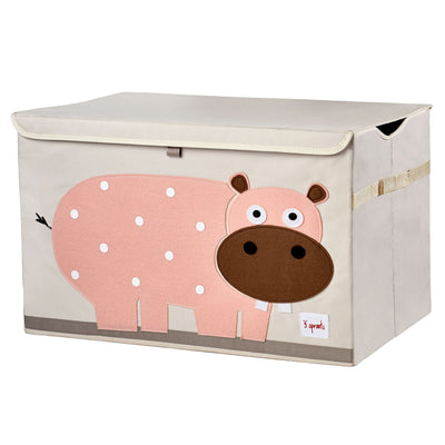 3 Sprouts UTCHIP Collapsible Toy Chest Storage Bin for Kids Playroom, Hippo