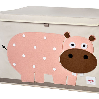 3 Sprouts UTCHIP Collapsible Toy Chest Storage Bin for Kids Playroom, Hippo