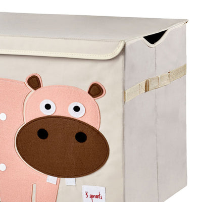 3 Sprouts UTCHIP Collapsible Toy Chest Storage Bin for Kids Playroom, Hippo