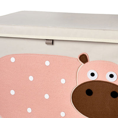 3 Sprouts UTCHIP Collapsible Toy Chest Storage Bin for Kids Playroom, Hippo