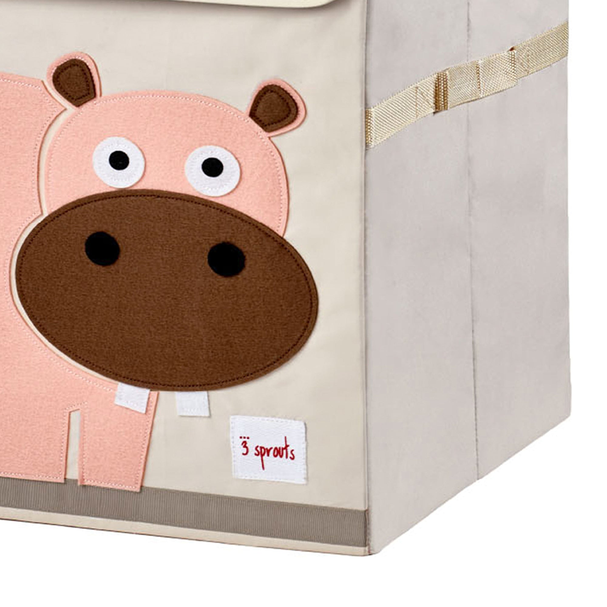 3 Sprouts UTCHIP Collapsible Toy Chest Storage Bin for Kids Playroom, Hippo