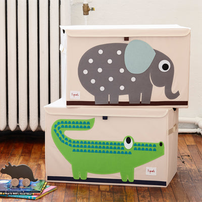 3 Sprouts UTCCRO Collapsible Toy Chest Storage Bin for Kids Playroom, Crocodile