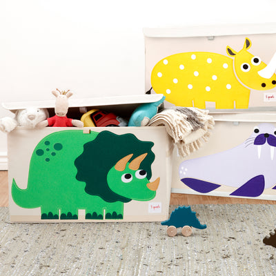 3 Sprouts UTCDIN Collapsible Toy Chest Storage Bin for Kids Playroom, Dinosaur