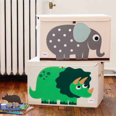 3 Sprouts UTCDIN Collapsible Toy Chest Storage Bin for Kids Playroom, Dinosaur