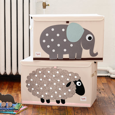 3 Sprouts UTCSHP Collapsible Toy Chest Storage Bin for Kids Playroom, Sheep